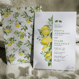 Lemon Greenery Dubbel Examen Invitation Inbjudningar