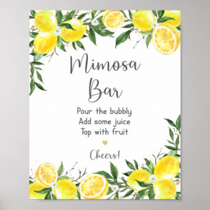 Lemon Greenery Guld Möhippa Mimosa Pub Poster