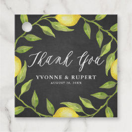 Lemon Greenery Wandan Chalkboard Bröllop Tack Gåvor Etiketter