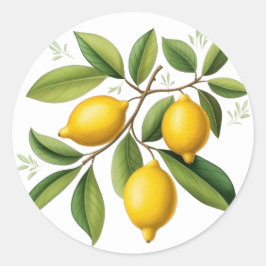 Lemon Gren Elegant Vintage Runt Klistermärke
