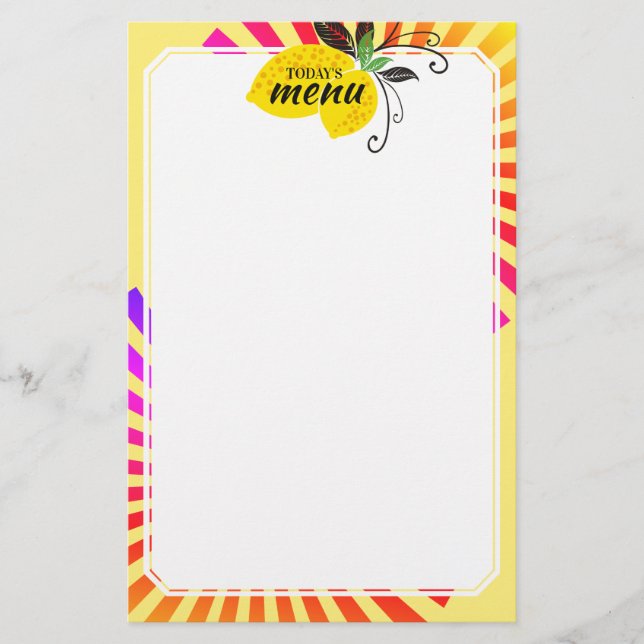 Lemon gren groovy rockmeny letterhead (Framsida)