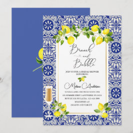 Lemon gren och blue mosaic vattencolor gren och inbjudningar