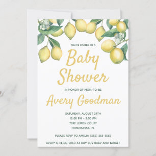 Lemon Grenar Baby Shower Inbjudningar