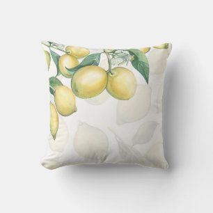 Lemon Grenar White & Gult Land Rustic Chic Kudde