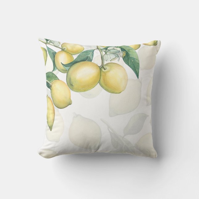 Lemon Grenar White & Gult Land Rustic Chic Kudde (Framsida)