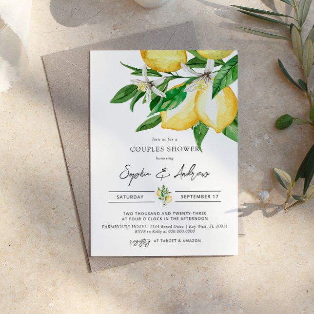 Lemon Grey Par Shower-inbjudan Inbjudningar (Skapare uppladdad)