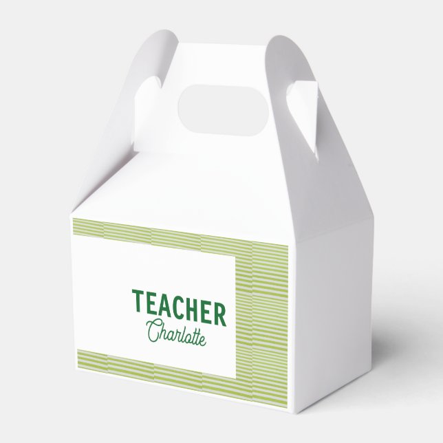 Lemon gröna vita ränder lärare professor namn c presentaskar (Framsidan Sidan)