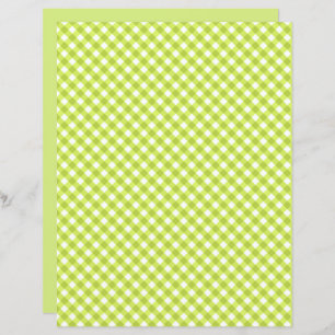 Lemon Grönt Gingham Scrapbook Papper