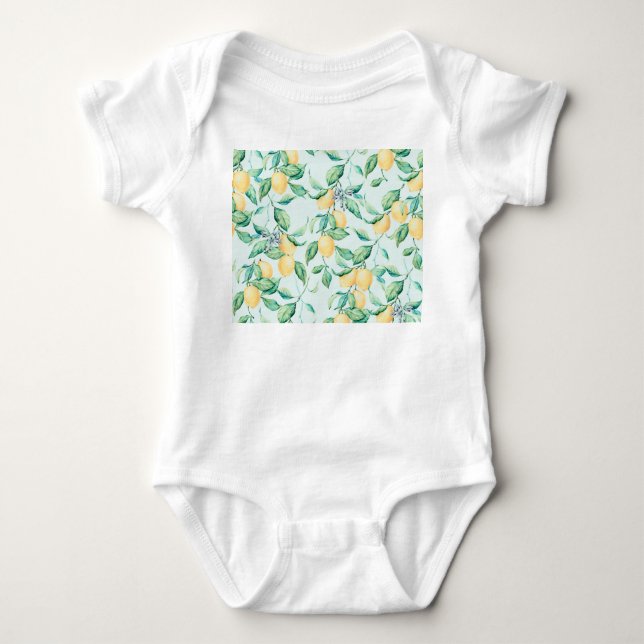 Lemon Grönt Vattenfärg: Sömlös Romantik T Shirt (Framsida)