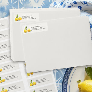 Lemon Grove Fruit Lemons på Cream Returadress Etikett