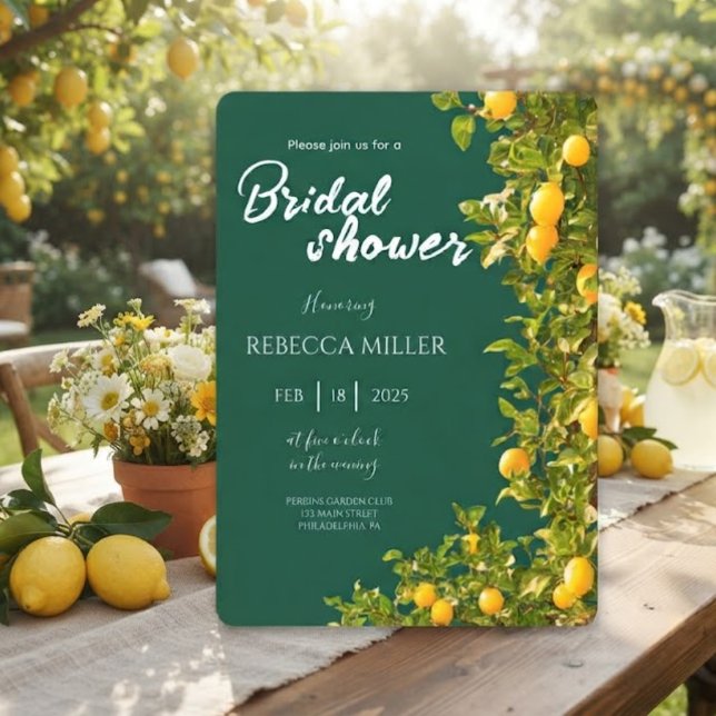 Lemon Grove Romance bröllopsdusch-inbjudan Inbjudningar (Skapare uppladdad)