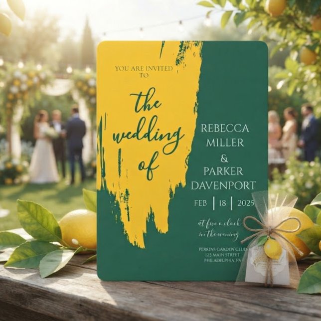 Lemon Grove Romance Bröllopsinbjudan Inbjudningar (Skapare uppladdad)