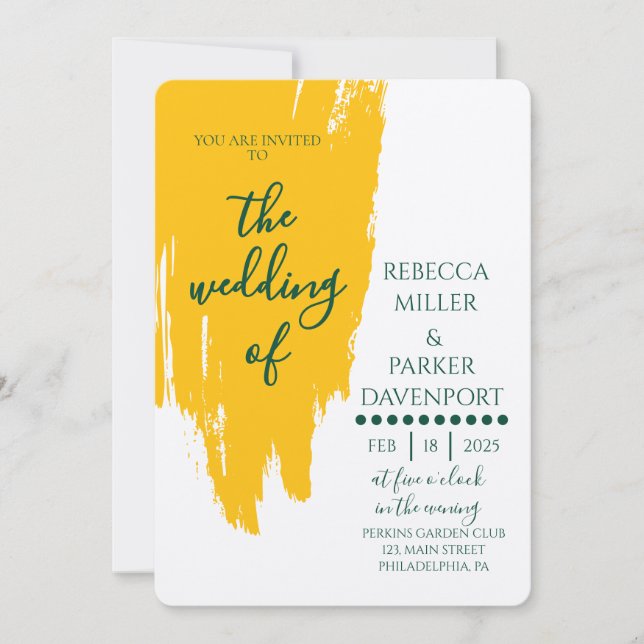 Lemon Grove Romantik bröllopsinbjudan Inbjudningar (Framsida)