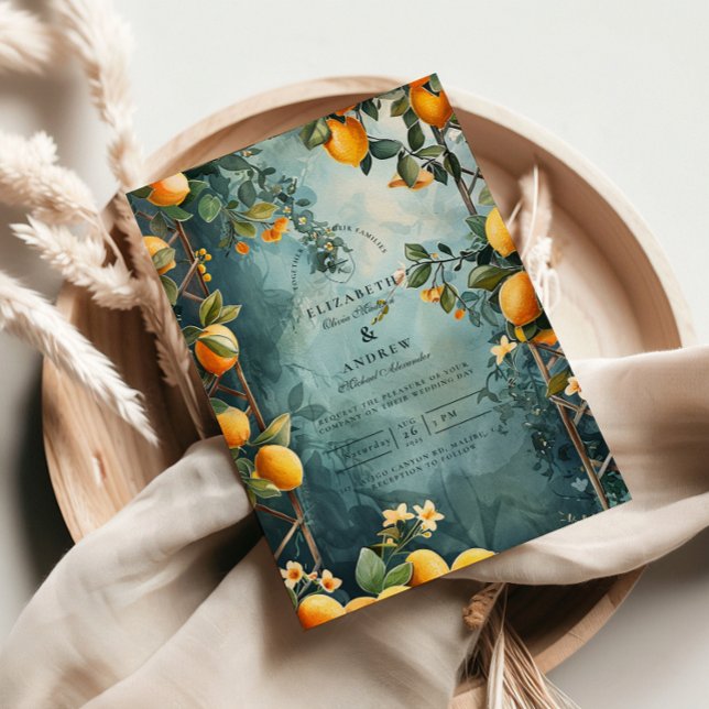 Lemon Grove Romantiskt Bröllop Inbjudningar (Skapare uppladdad)