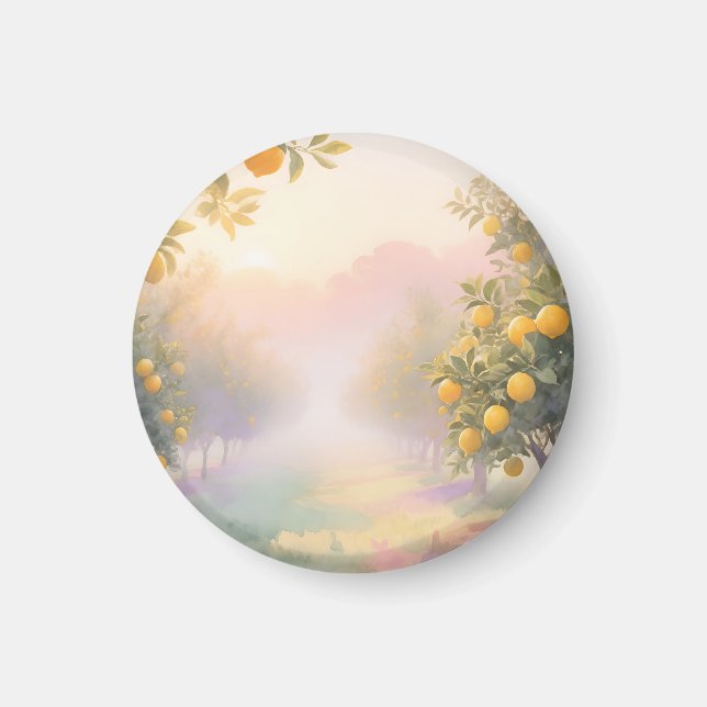 Lemon Grove Vattenfärg Magnet (Framsidan)