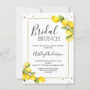 Lemon Guld Ram Möhippa Brunch Möhippa Inbjudningar