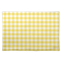 Lemon Gult and White Gingham Checks