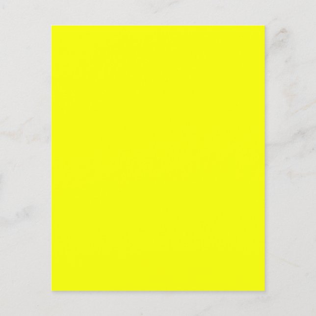 Lemon Gult Background Färg anpassar detta! Flygblad (Baksidan)