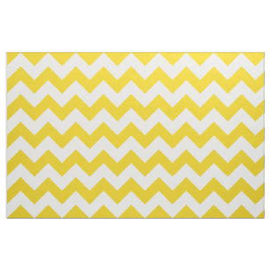 Lemon Gult Chevron Zigzag Fabric Tyg