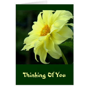 "LEMON-GULT DAHLIA / TÄNKING AV DIG" NOTECARD OBS KORT