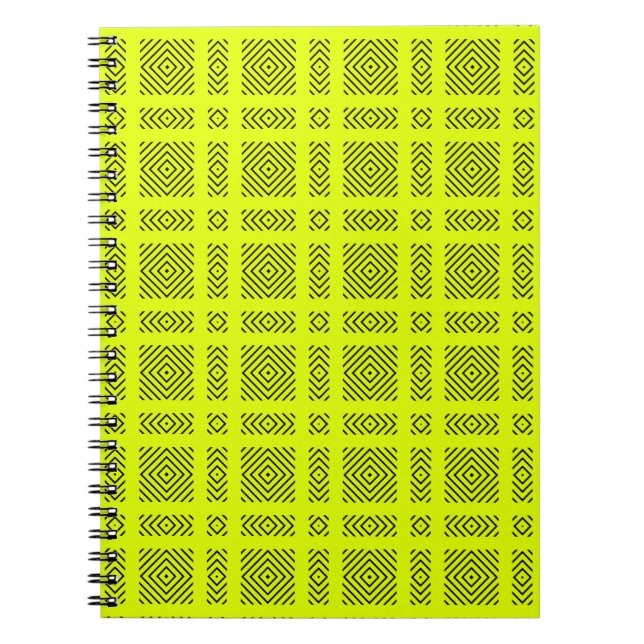 Lemon gult geometric mönster anteckningsbok (Framsidan)