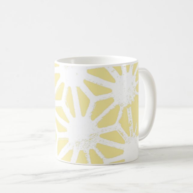 Lemon gult geometric mönster kaffemugg (Framsida höger)