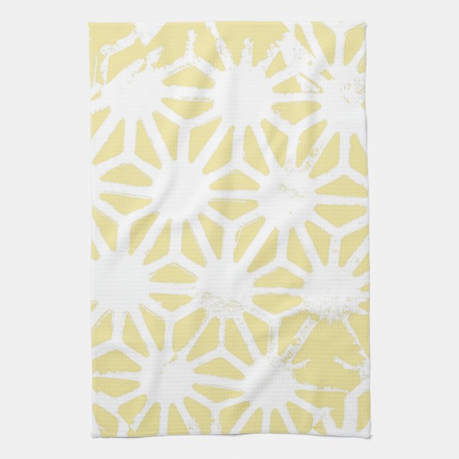 Lemon gult geometric mönster kökshandduk (Vertikal)
