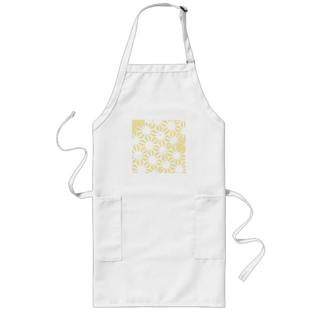 Lemon gult geometric mönster långt förkläde (Framsidan)