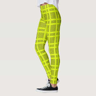Lemon gult geometric mönster leggings