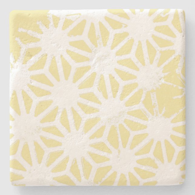 Lemon gult geometric mönster stenunderlägg (Framsidan)