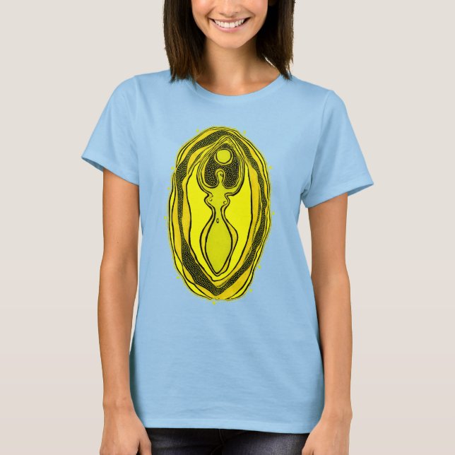 Lemon Gult Goddess Yoni T-shirt (Framsida)