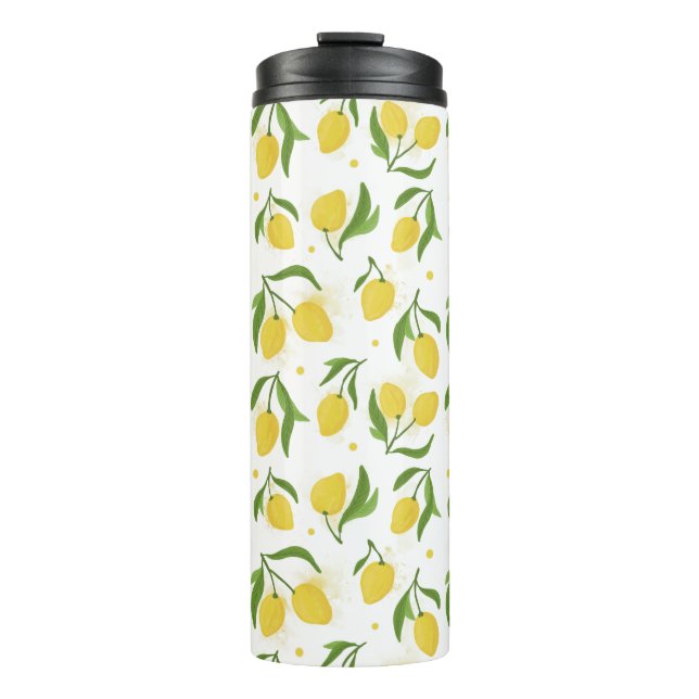 Lemon Gult Grönt Thermal Tumbler Flaska (Framsida)