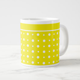 Lemon Gult Jumbo Mugg, White Polka dots Mugg