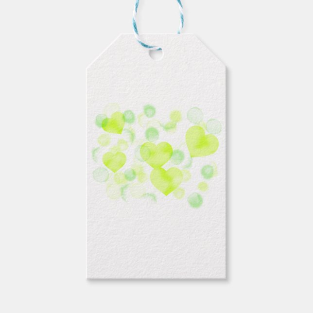 Lemon Gult Kärlek Hearts Presentetikett (Framsidan)