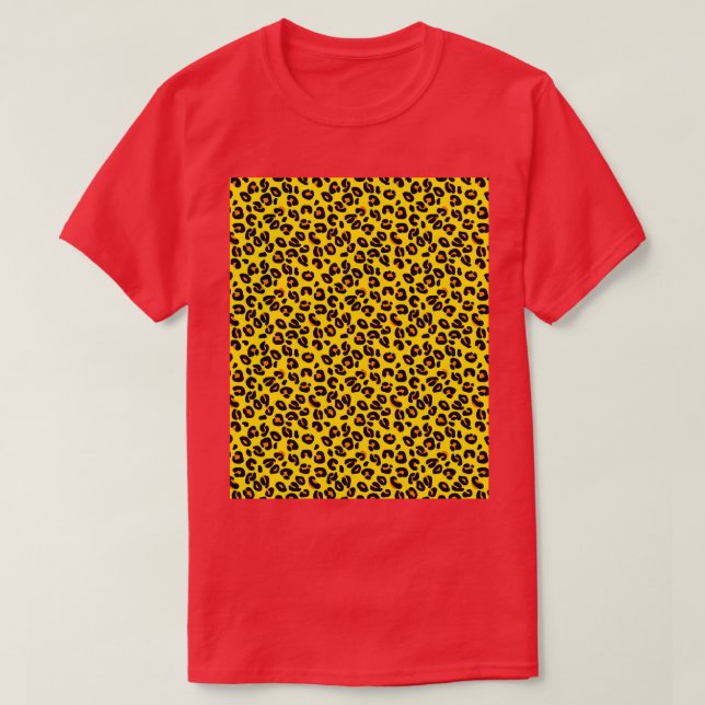 Lemon Gult Leopard Spots Animal Print Mönster Gr T Shirt (Design framsida)