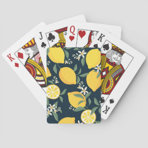 Lemon Gult Löv Mönster Casinokort