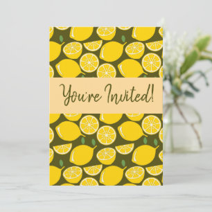 Lemon Gult Modern Roligt Cute Inbjudningar