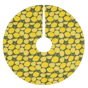 Lemon Gult Modern Roligt Cute Julgransmatta Borstad Polyester
