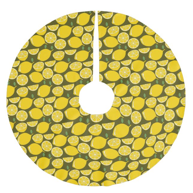 Lemon Gult Modern Roligt Cute Julgransmatta Borstad Polyester (Framsidan)