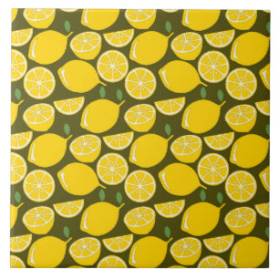 Lemon Gult Modern Roligt Cute Kakelplatta