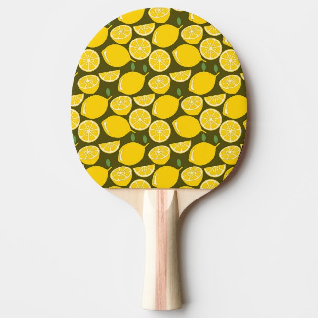 Lemon Gult Modern Roligt Cute Pingisracket (Framsidan)