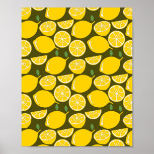 Lemon Gult Modern Roligt Cute Poster