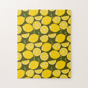 Lemon Gult Modern Roligt Cute Pussel