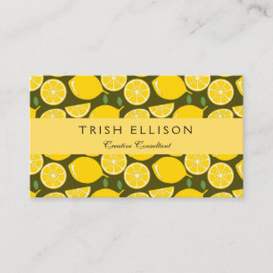 Lemon Gult Modern Roligt Cute Visitkort