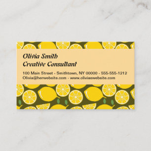 Lemon Gult Modern Roligt Cute Visitkort