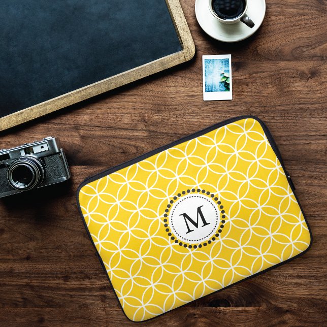 Lemon Gult Monogram Laptop Sleeve (Skapare uppladdad)