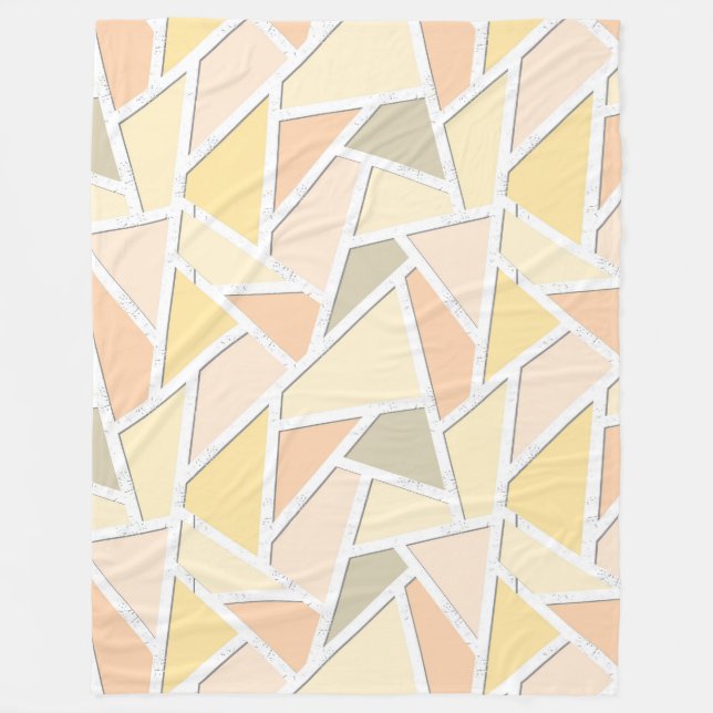 Lemon gult mosaic mönster fleecefilt (Framsidan)