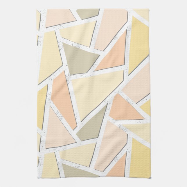 Lemon gult mosaic mönster kökshandduk (Vertikal)