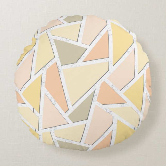 Lemon gult mosaic mönster rund kudde (Framsidan)