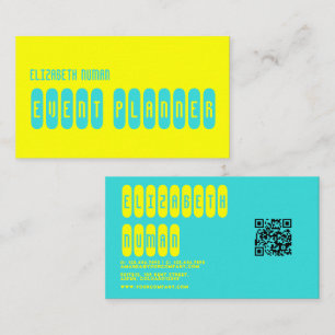 Lemon-Gult och turkos-typdiagram QR-kod Visitkort